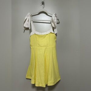 Pink Lily Yellow and White Mini Dress